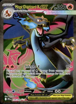 Mega Charizard X ex 109/094 Holo - Pokemon ME02: Phantasmal Flames - NM - Image 1