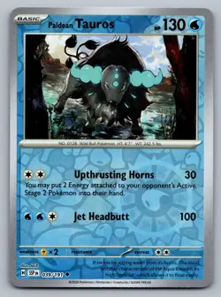 Pokemon TCG SV08: Surging Sparks Paldean Tauros 039/191 Reverse Holo - Image 1