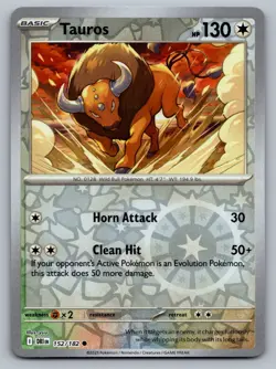 Pokemon TCG SV10: Destined Rivals Tauros 152/182 Reverse Holo - Image 1