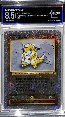 2002 Pokemon Legendary Collection - Sandshrew 91/110 - Reverse Holo - Graded 8.5 - Image 1