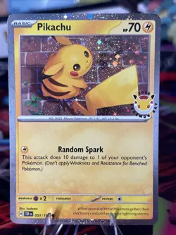 DOUBLE SWIRL 🌀 Pikachu 051 /162 2026 Pokemon Day 30th Anniversary Promo Cosmos - Image 1