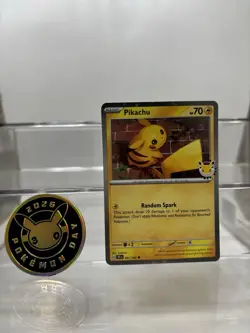 Pikachu 051 /162 Stamped 2026 Pokemon Day 30 Promo TCG With Coin - Image 1