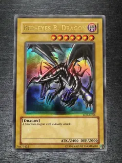 YuGiOh! Red-Eyes Black Dragon LOB-E056 - Error Misprint Foil Shift Near Mint - Image 2