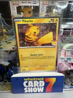 Pikachu 051/162 Stamped 2026 Promo Pokemon Day 30th Ann. w/coin - Image 1