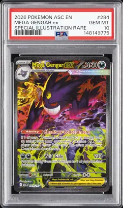 2026 POKEMON ASC EN-ASCENDED HEROES #284 MEGA GENGAR EX PSA 10 - Image 1
