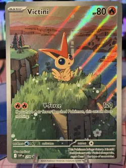 Pokemon Victini SVP 208 Illustration Rare Promo Scarlet & Violet NM - Image 1