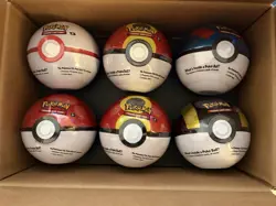 6 x Pokemon TCG Pokeball Tins - 18 Booster Packs Factory Sealed Costco - Image 1