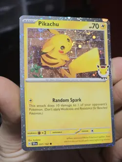 Pikachu 051/162 Pokemon Day Stamped Promo Cosmo Holo Double Swirl!! - Image 1
