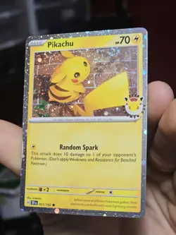 Pikachu 051/162 Pokemon Day Stamped Promo Cosmo Holo Double Swirl!! - Image 2