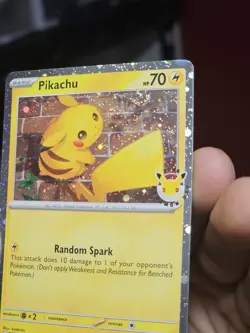 Pikachu 051/162 Pokemon Day Stamped Promo Cosmo Holo Double Swirl!! - Image 3