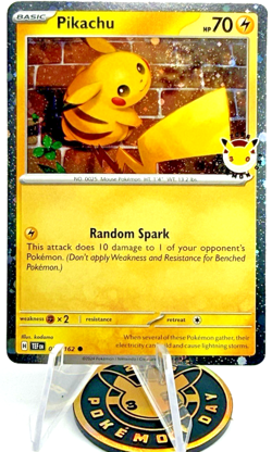Pikachu 051/162 SWIRL 💫 Cosmos Holo - Pokemon Day 2026 Stamped Promo & Coin TCG - Image 1