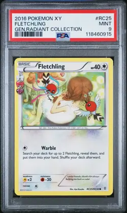 PSA 9 2016 POKEMON XY GENERATIONS RADIANT COLLECTION #RC25 FLETCHLING - Image 1