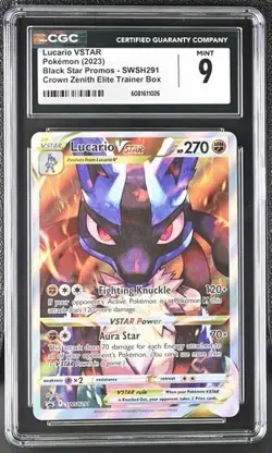 CGC Mint 9: Lucario VSTAR (SWSH291) Pokemon Crown Zenith Black Star Promo (EN) - Image 1