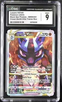 CGC Mint 9: Lucario VSTAR (SWSH291) Pokemon Crown Zenith Black Star Promo (EN) - Image 3