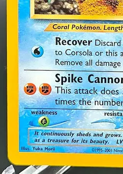 1999 Vintage Corsola 37/75 Neo Discovery Regular Rare Pokemon - Image 5