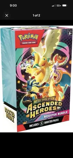 Pokemon TCG Mega Evolution Ascended Heroes 6 Pack Booster Bundle Box New In Hand - Image 1