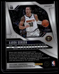 2024-25 Panini Prizm #168 Aaron Gordon Prizms Ice Gold #/10 - Image 2