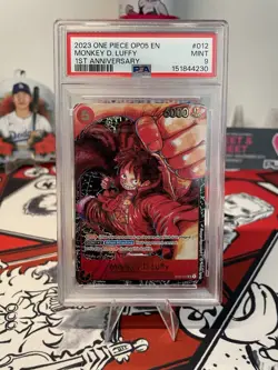 2023 ONE PIECE OP05-AWAKENING OF THE NEW ERA 1ST ANV #012 MONKEY D. LUFFY PSA 9 - Image 1