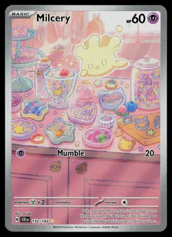 Pokemon Card - Milcery Stellar Crown 152/142 Holo Illustration Rare - Image 1