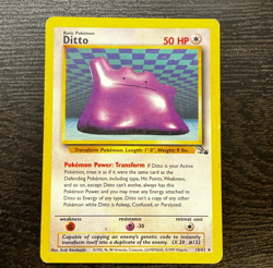 POKEMON TCG - ENGLISH FOSSIL SET DITTO 18/62 NON HOLO RARE CARD LP MP - Image 1