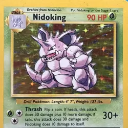 ⭐ Nidoking 11/102 ⭐ Original Holo Rare Base Set Pokemon Card 1999 WOTC TCG - Image 2