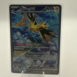 Pokemon Zapdos ex Ultra Rare Full Art Holo Card 202/165 Scarlet & Violet 151 EX - Image 1