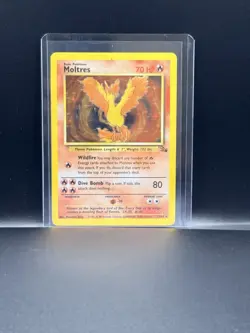 Pokemon Moltres TCG Fossil Card 12/62 Unlimited Holo Rare HP-MP Condition - Image 1