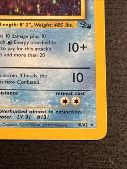 Lapras 10/62 Pokemon TCG Fossil Holo Foil Rare Card Lightly Played LP - Image 4