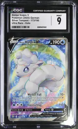 Pokemon Alola-Vulpix V | 173/195 | Silberne Sturmwinde | Deutsch | PSA CGC 9 - Image 1