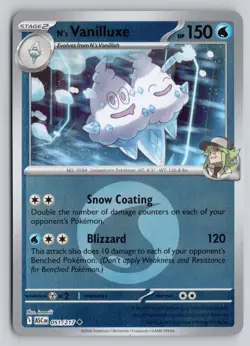 N'S VANILLUXE (ENERGY SYMBOL) 051/217 ASCENDED HEROES POKEMON REVERSE HOLO NM - Image 1