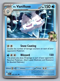 N'S VANILLUXE 051/217 UNCOMMON ME: ASCENDED HEROES POKEMON NM - Image 1