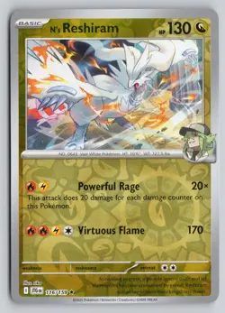 N'S RESHIRAM 116/159 RARE JOURNEY TOGETHER POKEMON REVERSE HOLO NM - Image 1
