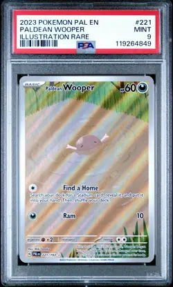 2023 Pokemon Paldea Evolved 221 Paldean Wooper Illustration Rare PSA 9 Card MINT - Image 1