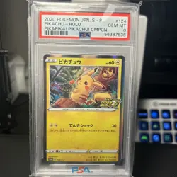 PSA 10 Gem Mint Pikachu 124/S-P PikaPika! Campaign Promo Japanese Pokemon Card - Image 1