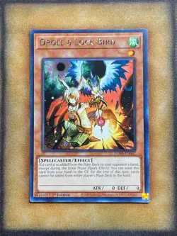 Yugioh Droll & Lock Bird TAMA-EN047 Rare 1st Ed LP - Image 1
