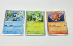 Pokemon TCG 151 Bulbasaur Squirtle Charmander Poster Collection Promos Cards - Image 1