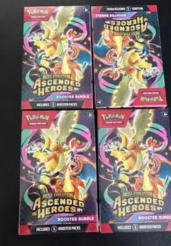 Pokemon Ascended Heroes POKEMON CENTER Booster Bundles Sealed X4 + 7 EX Cards! - Image 2