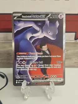 Pokemon NM Team Rocket's Mewtwo EX Card 281/217 Ascended Heroes SIR - Image 1