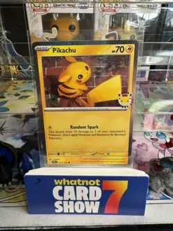 Pikachu 051/162 Stamped 2026 Promo Pokemon Day 30th Ann. w/coin - Image 1