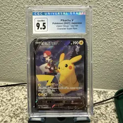 CGC Pristine 9.5 GEM MINT Japanese Pokemon 2021 Pikachu V 222/184 VMAX Climax - Image 1