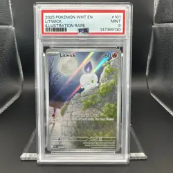 2025 Pokemon White Flare Litwick #101 IR EN Graded PSA 9 - Image 1