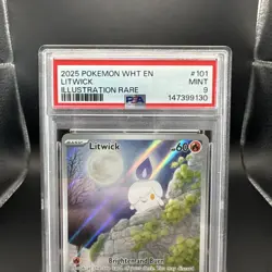2025 Pokemon White Flare Litwick #101 IR EN Graded PSA 9 - Image 2