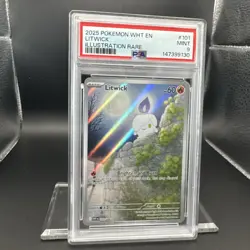 2025 Pokemon White Flare Litwick #101 IR EN Graded PSA 9 - Image 4