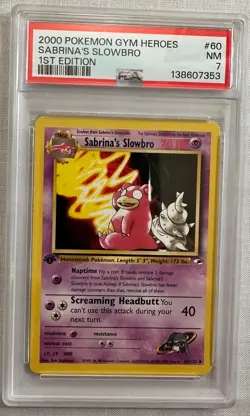2000 Pokemon GYM HEROES 1st edition SABRINA'S SLOWBRO #60 PSA 7 NM - Image 1