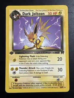 Dark Jolteon 38/82 Team Rocket 1st Edition Pokemon - Image 1