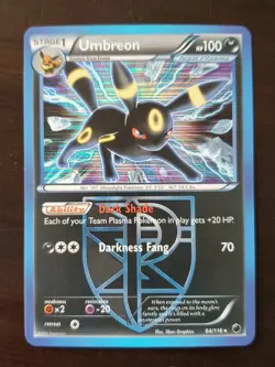 Pokemon Umbreon 64/116 Plasma Freeze Holo Rare - Image 1