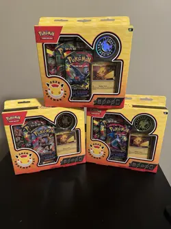 Pokemon TCG Pokemon Day 2026 30th Anniversry Box Pikachu Promo Booster Lot Of 3 - Image 1