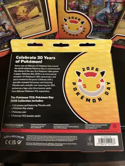 Pokemon TCG Pokemon Day 2026 30th Anniversry Box Pikachu Promo Booster Lot Of 3 - Image 3