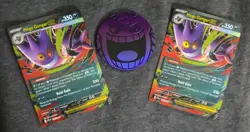 Mega Gengar ex Phantasmal Flames Holo Pokemon 056/094 Ultra Rare 2x Plus Coin - Image 1