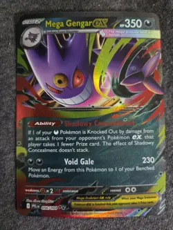 Mega Gengar ex Phantasmal Flames Holo Pokemon 056/094 Ultra Rare 2x Plus Coin - Image 2
